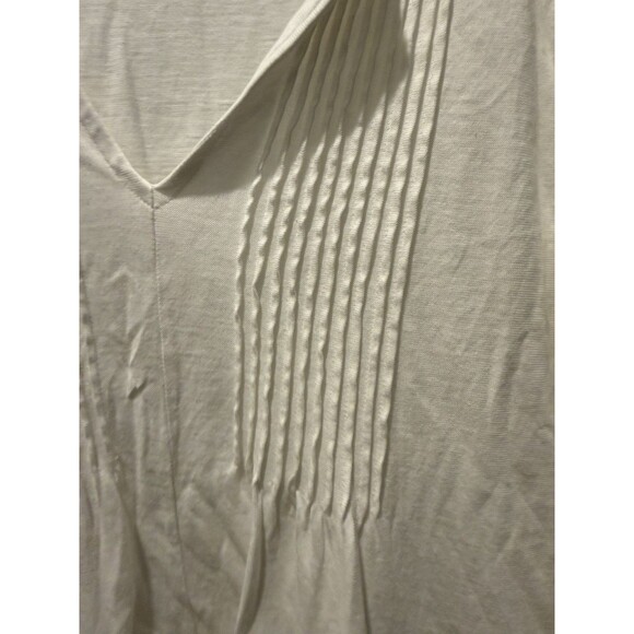 Women’s Lilly Pulitzer Tunic Top Basic Pleated V-Neck Long Sleeve White Small S - Picture 3 of 6